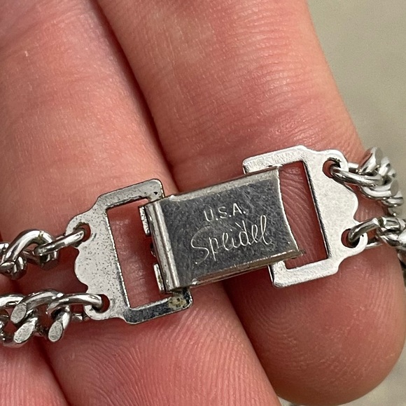 Vintage DIABETIC silver tone bracelet by Speidel USA - Picture 9 of 11